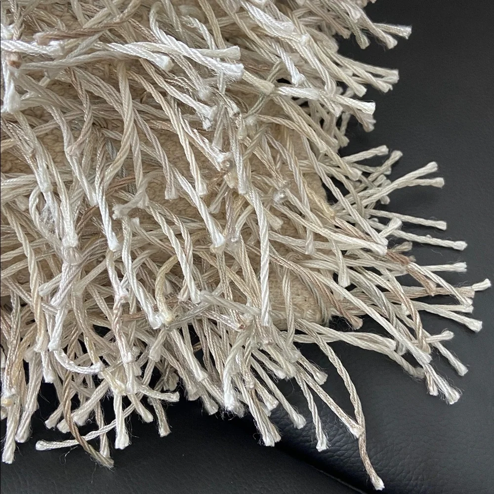 Accent pillows neutral shimmery yarn with inserts square living room bedroom